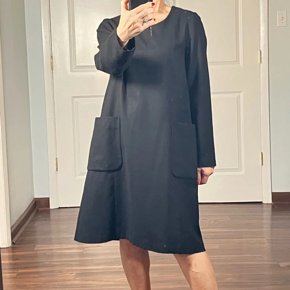 Tricot Comme des Garçons black 100% wool A line dress - Picture 2 of 14